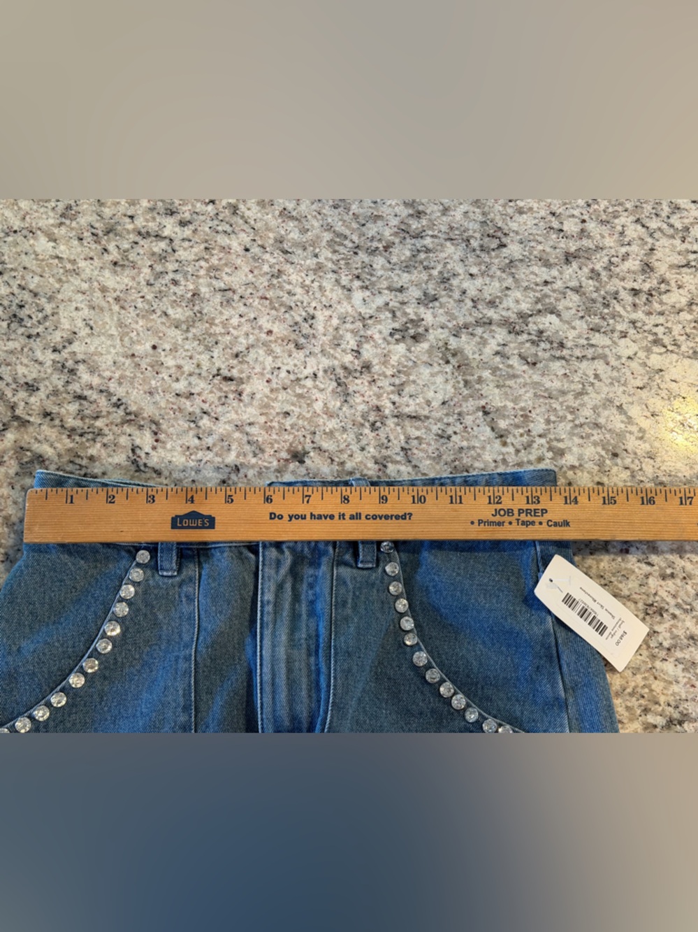 Show Me Your MuMu Denim Mini Skirt with Studded Belt - Blue - Picture 9 of 11